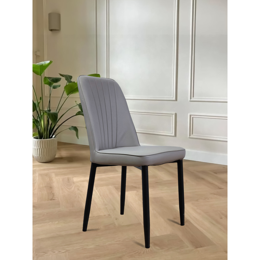Стул металлический Baizheng 87×53×45 см, искусственная кожа, серый, до 150 кг
