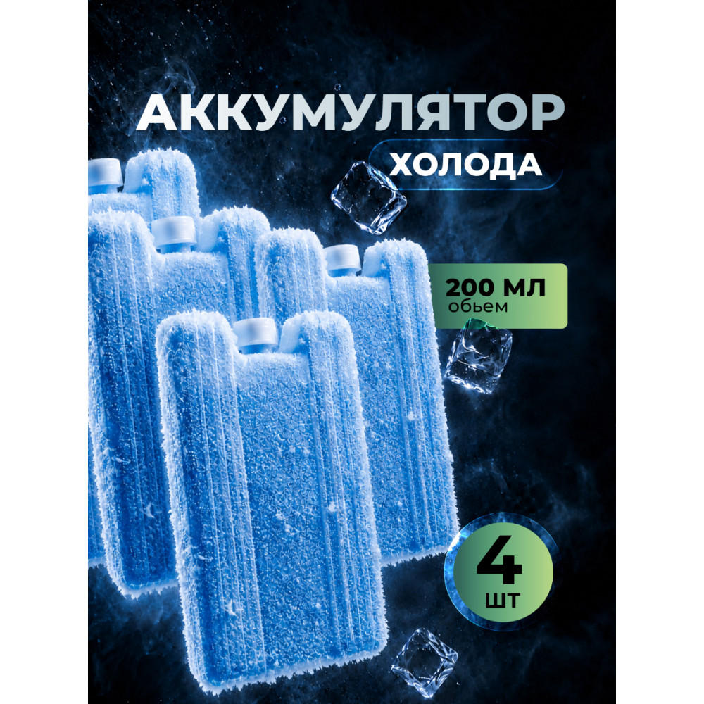Набор аккумуляторов холода Baizheng 4 шт 16,5×9×1,5 см — хладоэлементы для термосумки и сумки-холодильника